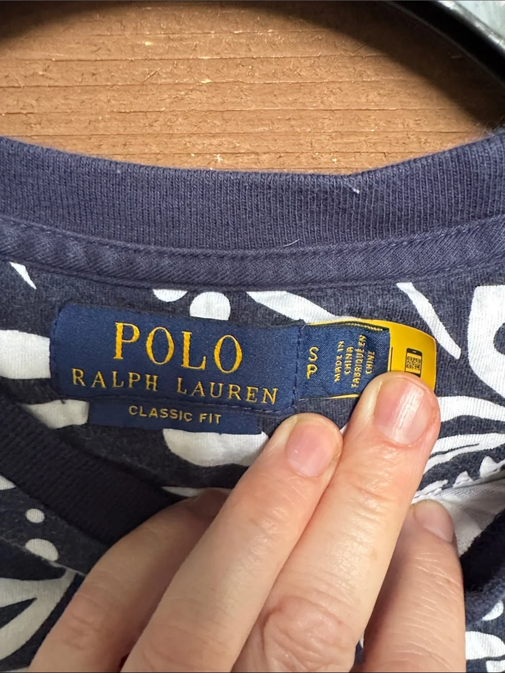 Polo by Ralph Lauren Navy and White Floral Short Sleeve Tee